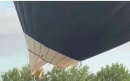 حادث مثير في مهرجان المناطيد ببريطانيا: ارتطام بالون بسقف مدرسة ابتدائية