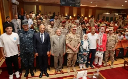 الفريق ربيع يكشف عن تطورات تطوير القناة أمام وفد كلية الحرب العليا