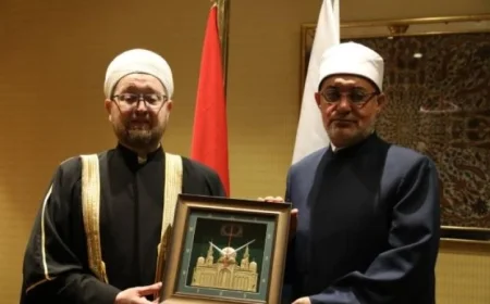 نظير عياد يشدد على أهمية تعزيز التعاون العلمي مع مفتي موسكو من خلال دار الإفتاء