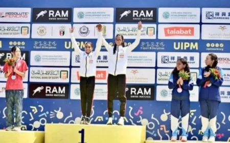 نور إسلام وغزل محمود يحصدان الذهب في بطولة العالم للخماسي الحديث تحت 15 سنة