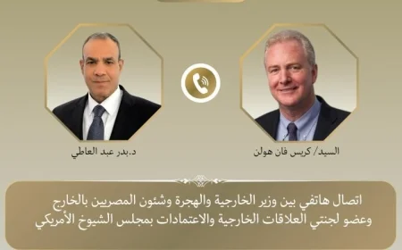 وزير الخارجية يتحدث هاتفيا مع السيناتور الأمريكي كريس فان هولن لتعزيز العلاقات الثنائية