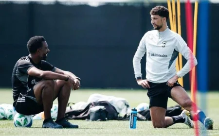 وسام أبو علي ينضم لأول مرة لتدريبات فريق كولومبوس كرو في الدوري الأمريكي