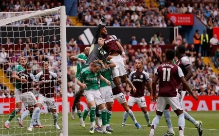 مباراة بلا أهداف بين أستون فيلا ونيوكاسل يونايتد في الدوري الإنجليزي