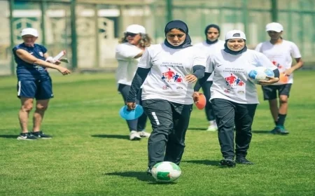 تدريبات عملية في دورة تطوير المدربات بالتعاون مع الاتحاد النرويجي لرفع كفاءة الناشئات