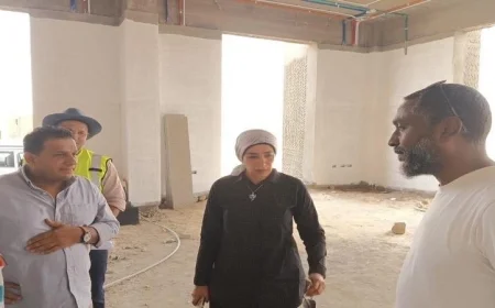 رئيسة جامعة الأقصر تتابع تقدم مشروعات الحرم الجامعي في مدينة طيبة