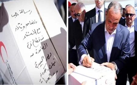 وزير الخارجية يعبر عن الحب والتآزر برسالة مؤثرة على صندوق موجه لدعم غزة