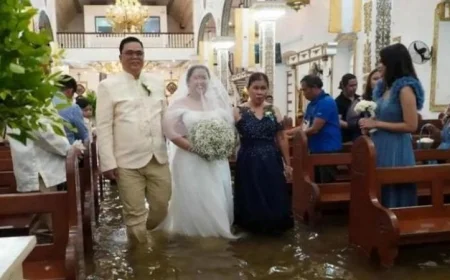 حفل زفاف رائع تحت الماء في كنيسة فلبينية غارقة يجذب الأنظار