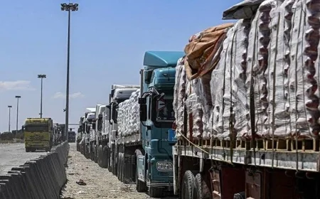 توصيل 129 شاحنة مساعدات إنسانية لدعم الفلسطينيين في قطاع غزة