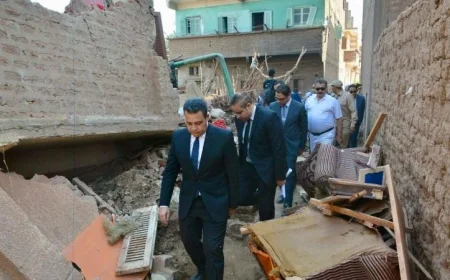 تفاصيل فحص النيابة المنزل المنهار في الشيخ مسعود بسوهاج