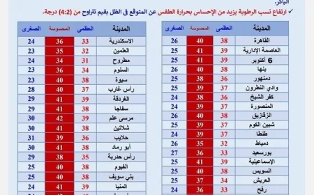 غدا طقس حار جدا يسيطر على معظم أنحاء مصر ودرجات الحرارة في القاهرة تصل إلى 38