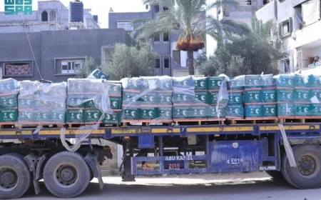 وصول قافلة إغاثية سعودية جديدة إلى قلب قطاع غزة بدعم من مركز الملك سلمان للإغاثة