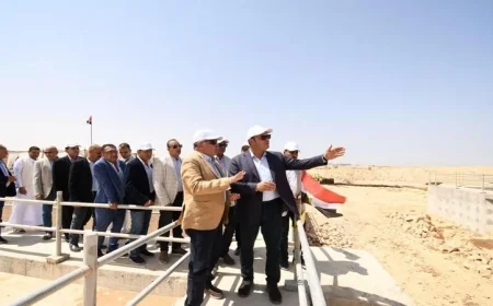 وزير الإسكان يزور مشروع توسعات محطة معالجة الصرف الصحي في مرسى مطروح