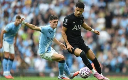 خسارة مانشستر سيتي أمام توتنهام بهدفين نظيفين في الدوري الإنجليزي الممتاز