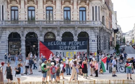 طعن شخص في مظاهرة مؤيدة لفلسطين ببروكسل بلجيكا: تصاعد التوترات مع تأييد الفلسطينيين