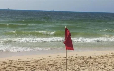 رفع الرايات الحمراء يحذر المصطافين في شواطئ الإسكندرية الغربية والشرقية