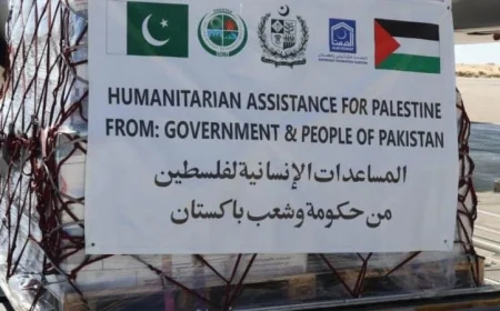 مطار العريش يستقبل شحنة مساعدات إنسانية كبيرة من باكستان لدعم الفلسطينيين