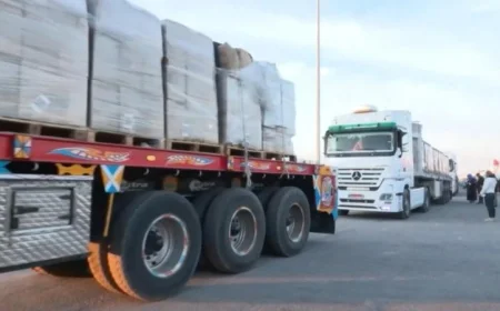 158 شاحنة مساعدات تصل غزة ضمن أكبر قافلة لدعم الفلسطينيين في القطاع