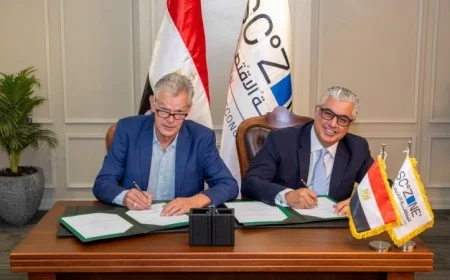 منطقة قناة السويس الاقتصادية توقع اتفاقية مشروع صن جاردن الألماني الرائد في الأقمشة والمفروشات