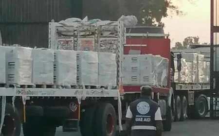 وصول 63 شاحنة مساعدات إنسانية إلى غزة عبر معبر رفح البري