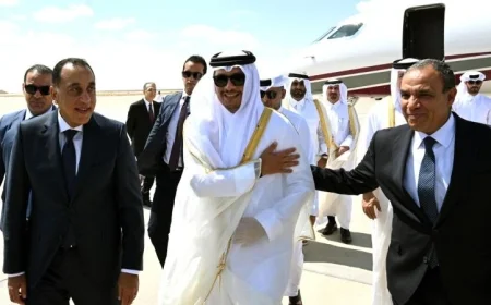 مطار العلمين الدولي يشهد استقبال مدبولي لرئيس وزراء ووزير خارجية قطر