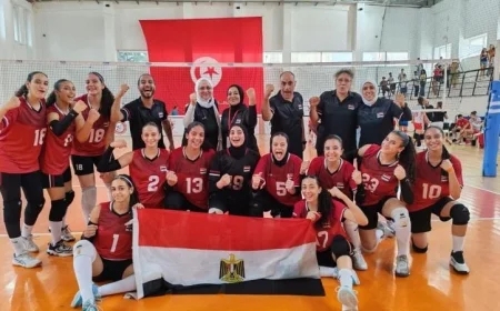 ناشئات منتخب مصر للكرة الطائرة يتأهلن لنصف نهائي إفريقيا بعد الفوز على تونس