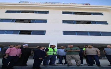 محافظ الوادي الجديد يزور مستشفى الداخلة الجديد لمتابعة التشطيبات الأخيرة