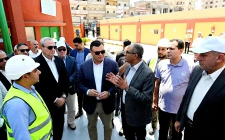 جولة تفقدية لوزير الإسكان ومحافظ الغربية في محطة مياه نهطاي الارتوازية