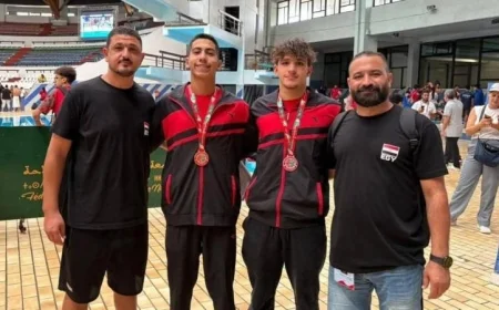 وزير الرياضة صبحي يهنئ أبطال السباحة بإنجاز رفع حصيلة مصر إلى 124 ميدالية في البطولة العربية