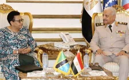 الفريق أول عبدالمجيد صقر يجتمع مع وزير الدفاع والخدمة الوطنية في تنزانيا