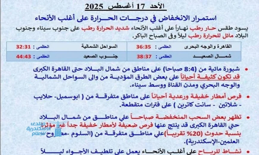 صور| انخفاض درجات الحرارة يستمر وأمطار خفيفة متوقعة غداً.. القاهرة تسجل 35 درجة مئوية