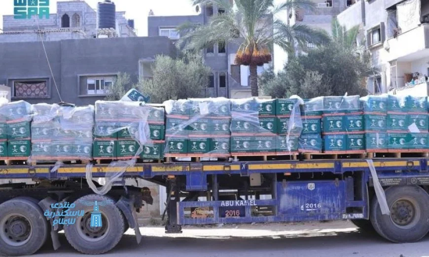وصول قافلة إغاثية سعودية جديدة إلى قلب قطاع غزة بدعم من مركز الملك سلمان للإغاثة