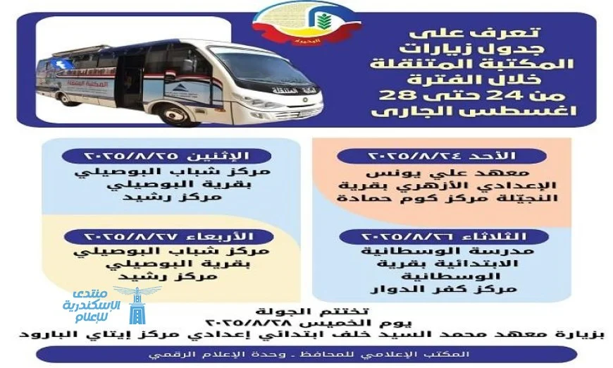 المكتبة المتنقلة تضيء قلوب القرى والمراكز بالثقافة في البحيرة