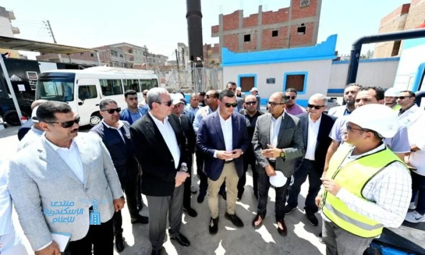 جولة تفقدية لوزير الإسكان ومحافظ الغربية في محطة مياه سندبسط الارتوازية