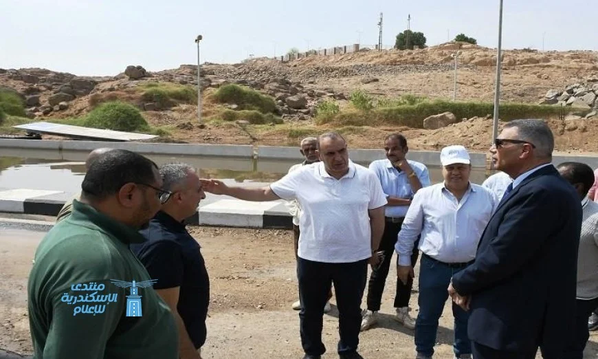 محافظ أسوان يتابع جهود إصلاح الكسر المفاجئ في خط الطرد الرئيسي بمحطة الكرور