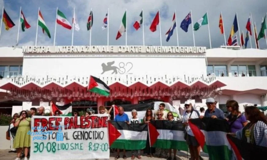الآلاف يشاركون في مسيرة تضامنية مع فلسطين أثناء مهرجان فينيسيا السينمائي
