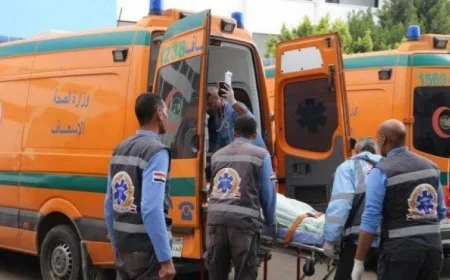 مصرع شخص وإصابة 6 آخرين في حادث انقلاب ميكروباص على الطريق الزراعي بالبحيرة