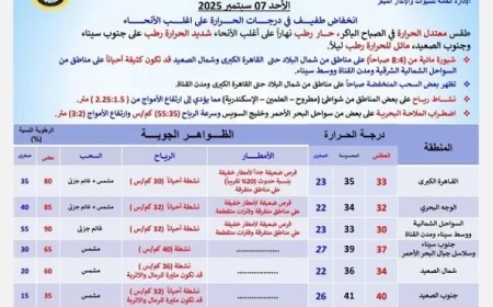 الأرصاد تكشف توقعات الطقس: غدا حار ورطب نهارا ومائل للحرارة ليلا والعظمى في القاهرة 33 درجة
