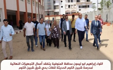 محافظ المنوفية يُشرف على تقدم المشاريع الخدمية لتحقيق التنمية المستدامة