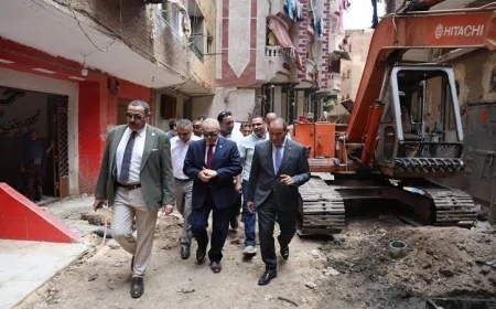 رئيس شركة مياه القليوبية يزور منطقة منطى بشبرا الخيمة لمتابعة تطويرها