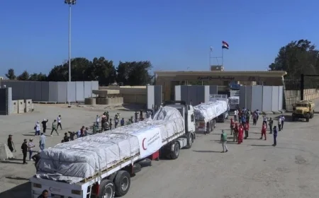 انطلاق القافلة الإنسانية رقم 33 في طريقها إلى قطاع غزة