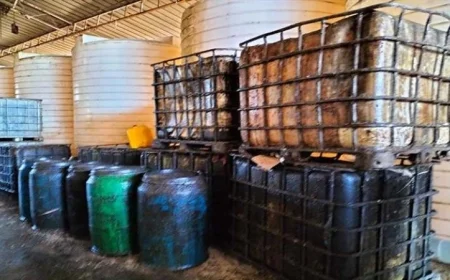 ضبط ٨ أطنان منتجات غذائية فاسدة وإغلاق منشأة غير مرخصة لإعادة تعبئة الزيوت