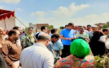 محافظ الفيوم يتابع عن كثب جني القطن في مركز إطسا لتعزيز الإنتاجية الزراعية