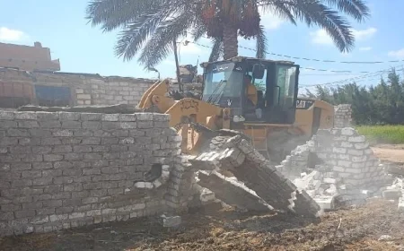 الإسماعيلية تنجح في إزالة ٢٠ حالة بناء مخالف على الأراضي الزراعية