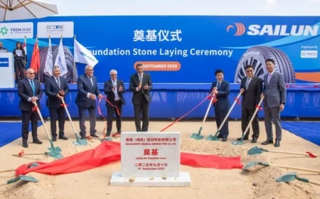 بالصور وضع حجر الأساس لمصنع سايلون لإطارات السيارات في منطقة السخنة