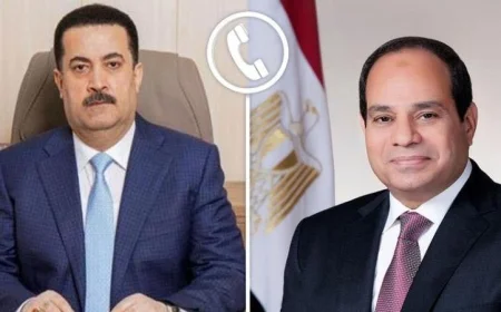 الرئيس السيسي يناقش قضايا هامة مع رئيس وزراء العراق في اتصال هاتفي