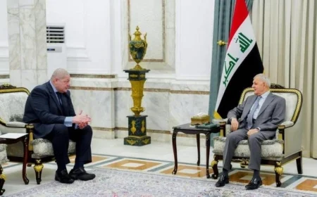 الرئيس العراقي يثمن جهود مصر المستمرة لدعم الشعب الفلسطيني