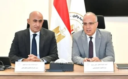 سويلم وعبد اللطيف يناقشان أحدث تطورات إنشاء مدارس تكنولوجيا الري المهنية الفنية