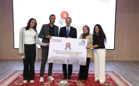 طلعت يحضر حفل تخرج لطلاب الجامعات المشاركين في البرنامج الصيفي للتكنولوجيا الحديثة