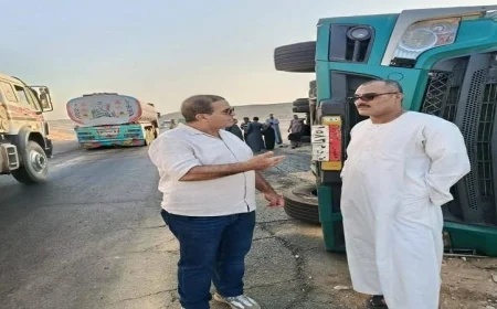 محافظ الأقصر يتابع عن كثب حادث انقلاب تانك بوتاجاز في أرمنت