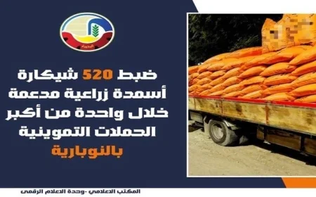 ضبط 520 شكارة أسمدة مدعومة قبل بيعها في البحيرة من قبل التموين